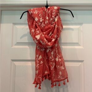 Floral Embroidered Scarf